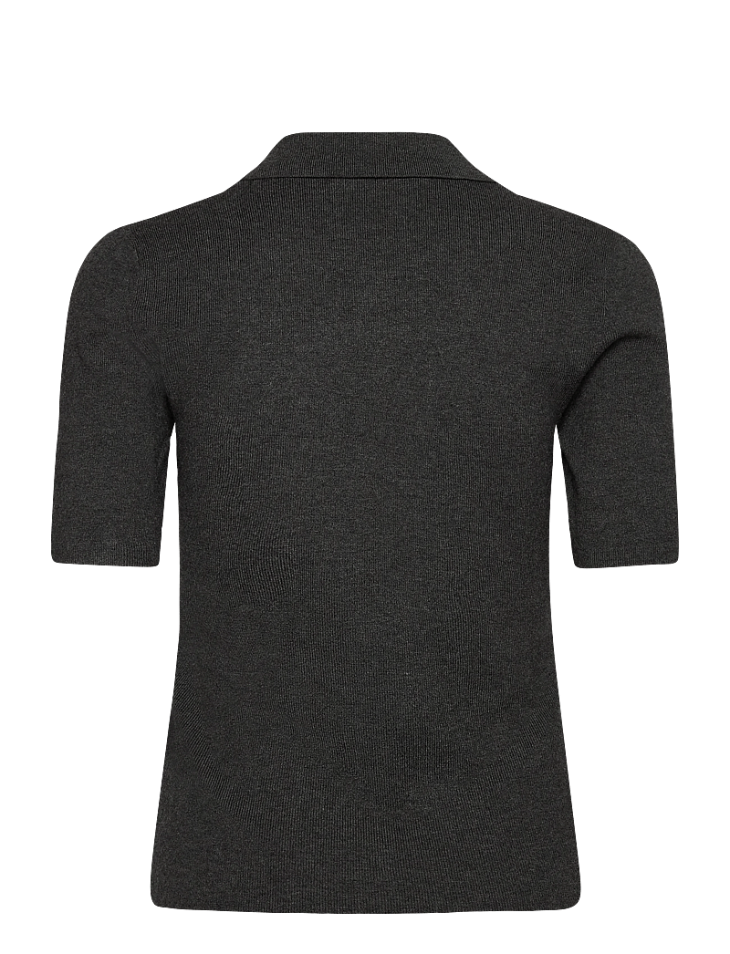 Mango - Fine-knit sweater with shirt collar - kurzärmlige hemden - medium grey - 2