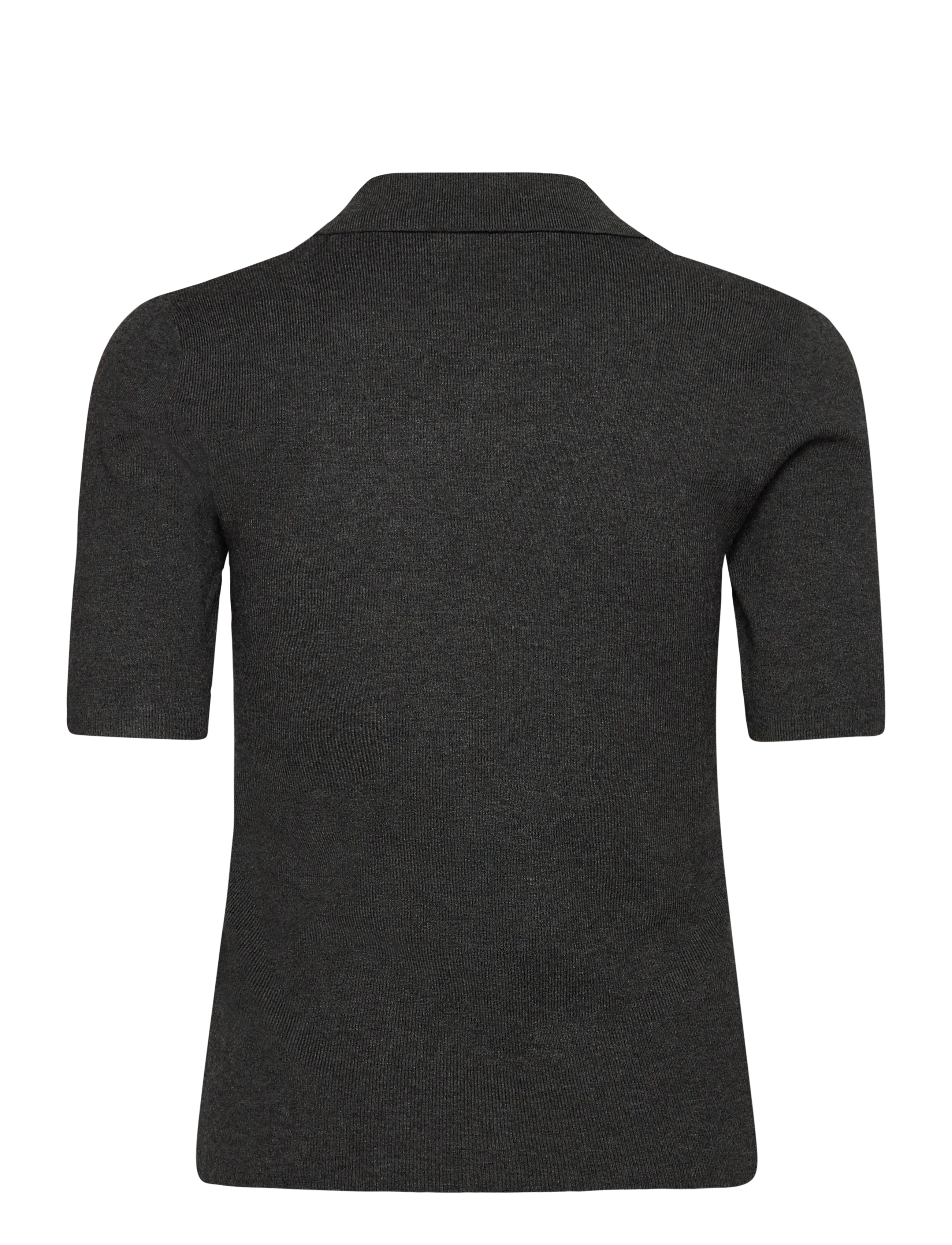 Mango - Fine-knit sweater with shirt collar - kortærmede skjorter - medium grey - 2
