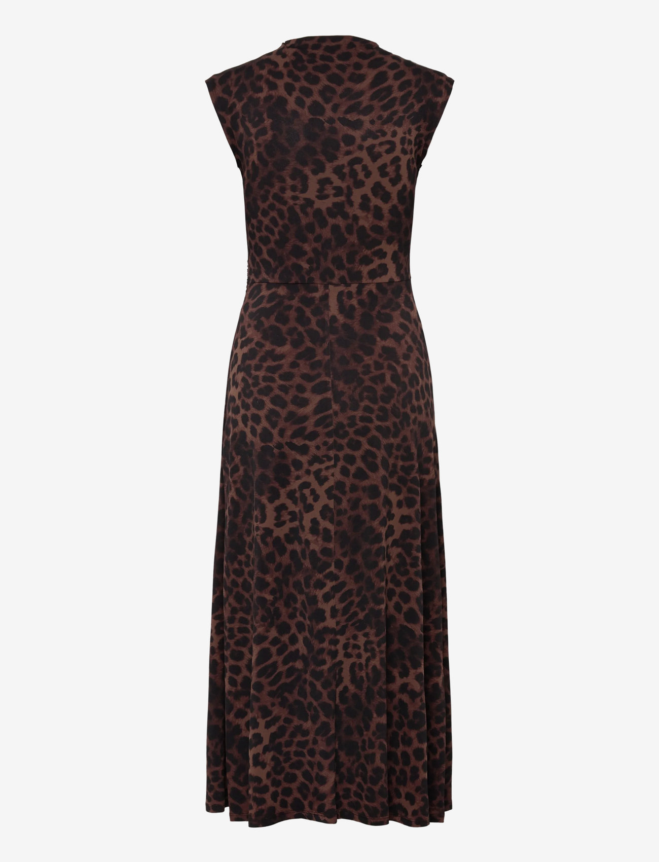 Mango - Leopard-print fitted dress - midi kjoler - brown - 2