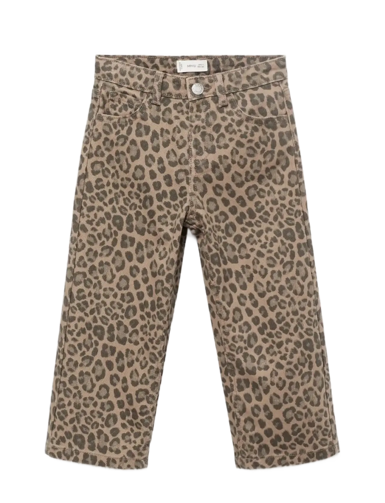 Leopard-print straight jeans - DARK BROWN