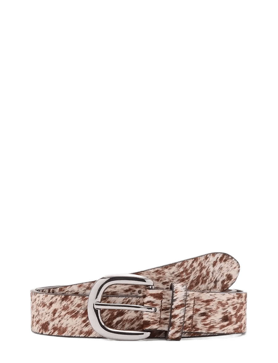 Mango - Leather fur belt - læderbælter - brown - 1