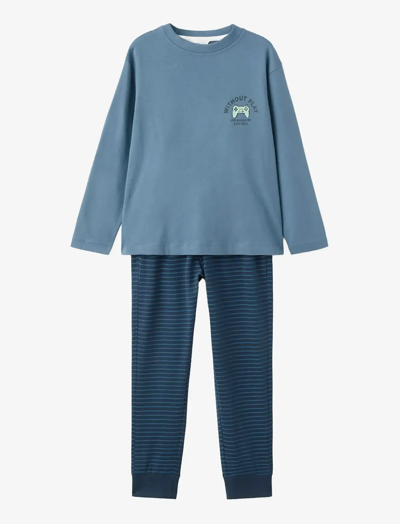 Mango - Printed long pyjamas - pyjama-sets - dark blue - 0