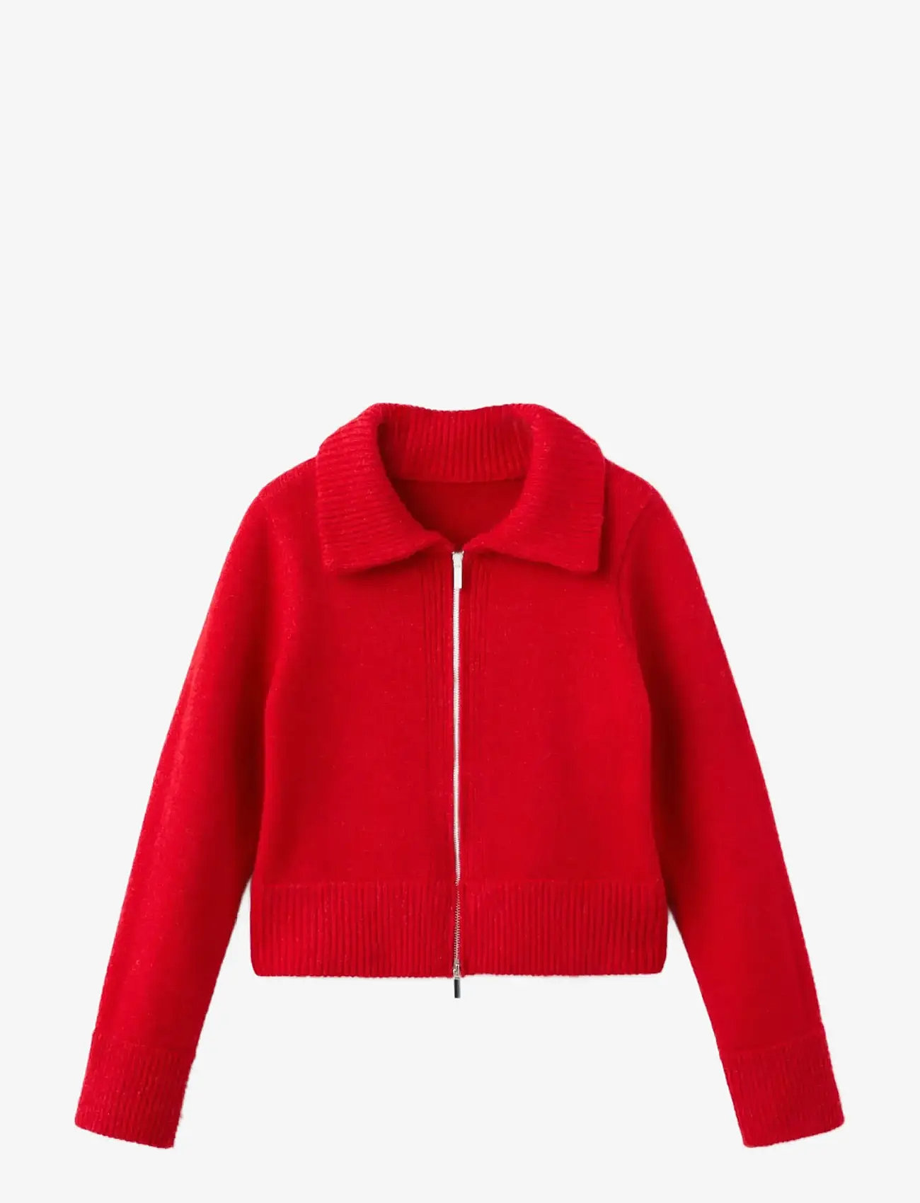 Mango - Cardigan with shirt collar - koftor - red - 1