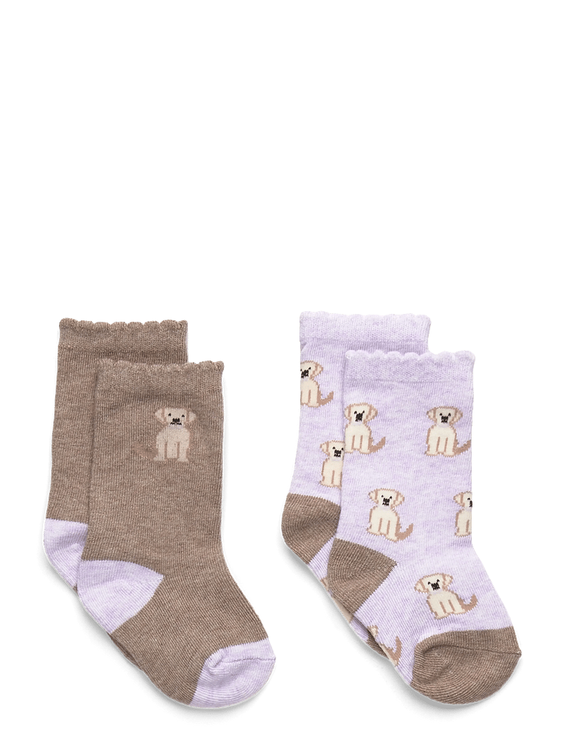 Mango - 2 pack patterned socks - strømper - lt-pastel purple - 0
