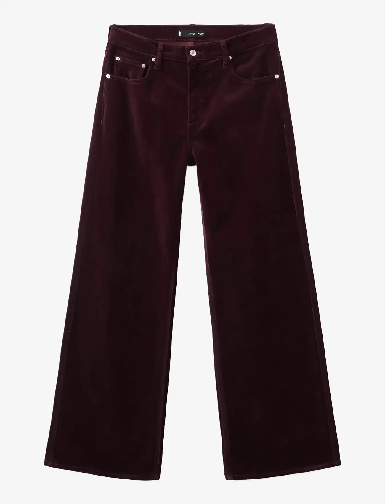 Mango - Wide leg velvet jeans - vida byxor - dark red - 1