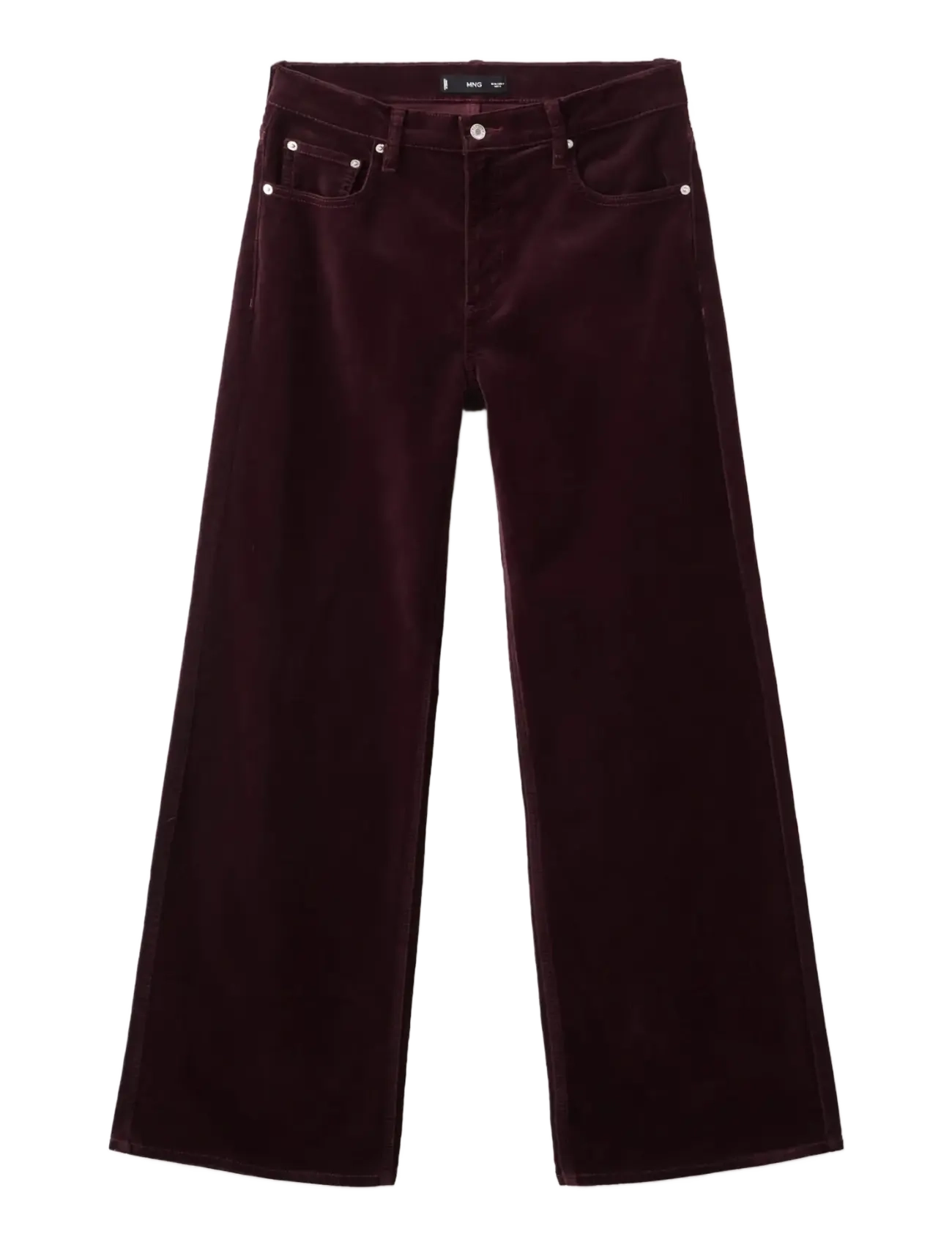 Mango Wide leg velvet jeans - Byxor - DARK RED / burgundy
