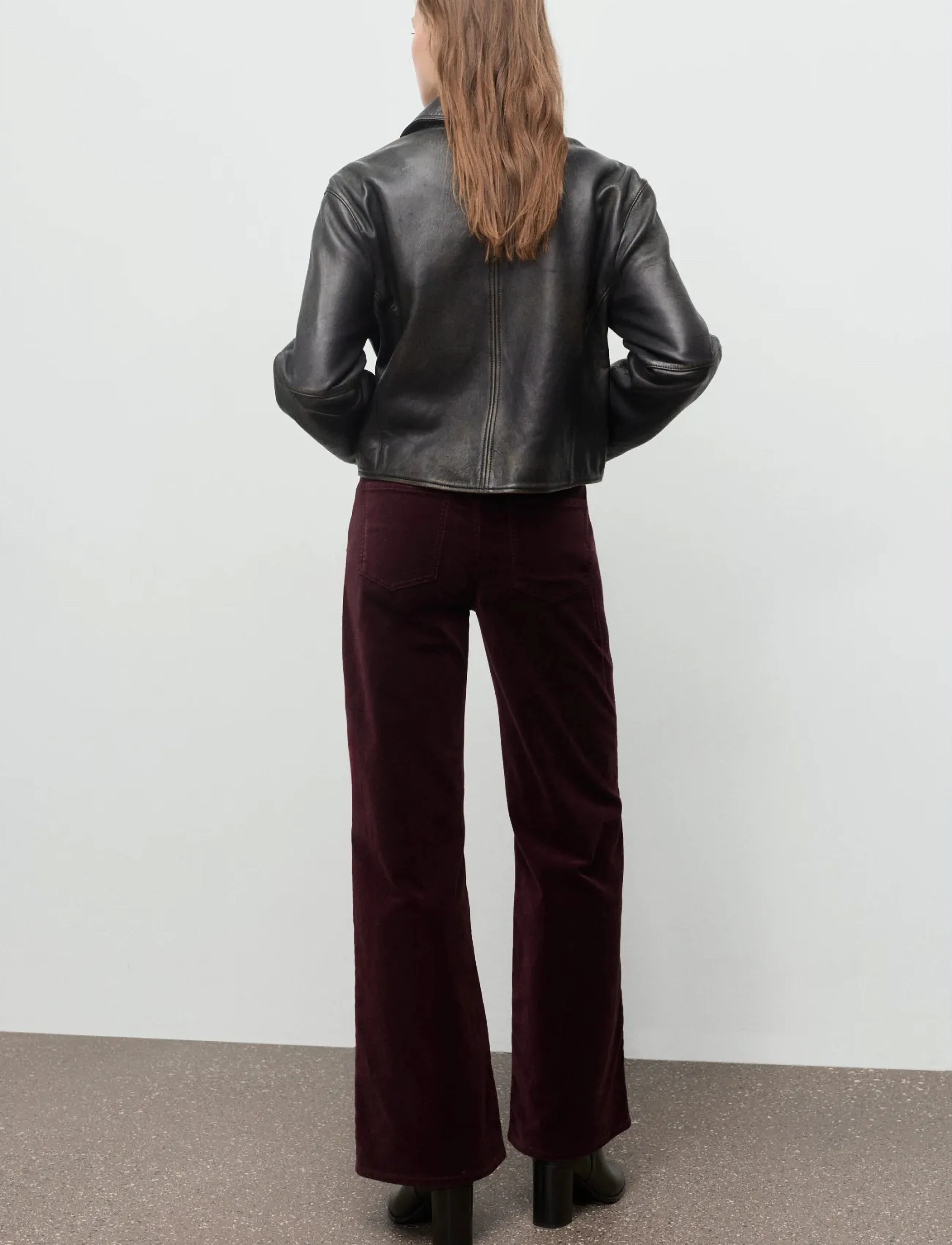 Mango - Wide leg velvet jeans - peoriided outlet-hindadega - dark red - 2