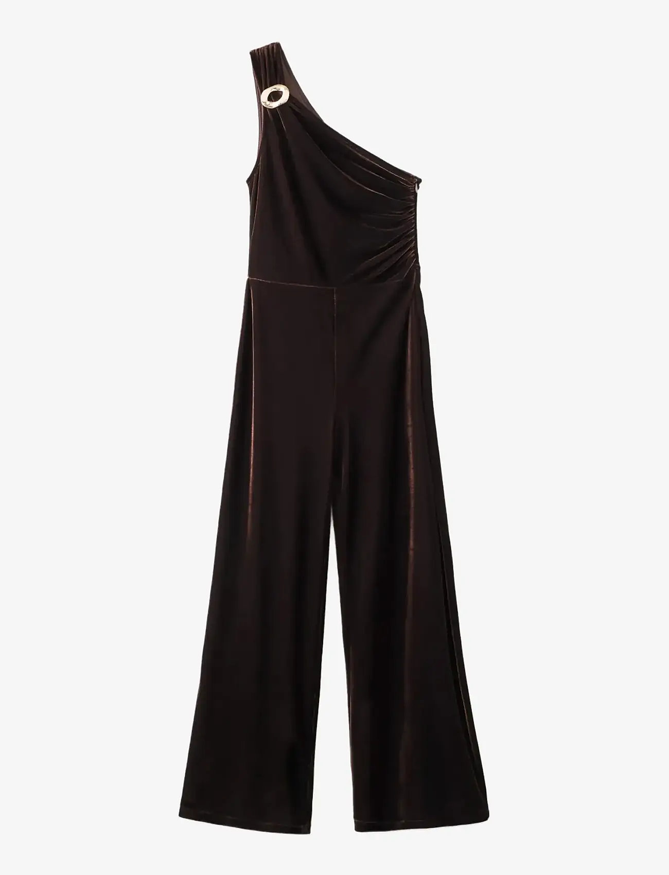 Mango - Velvet jumpsuit with metallic detail - partykleider - brown - 1