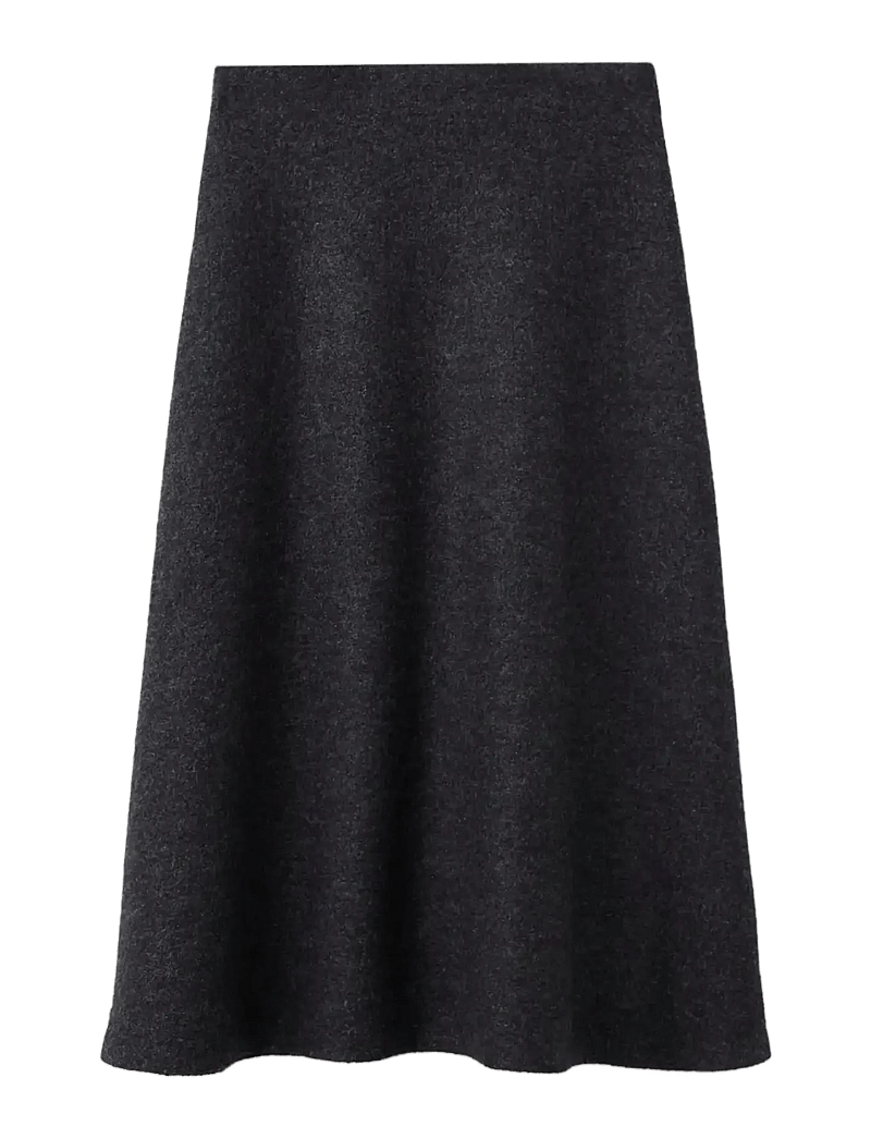Mango - A-line wool skirt - midi-röcke - grey - 1