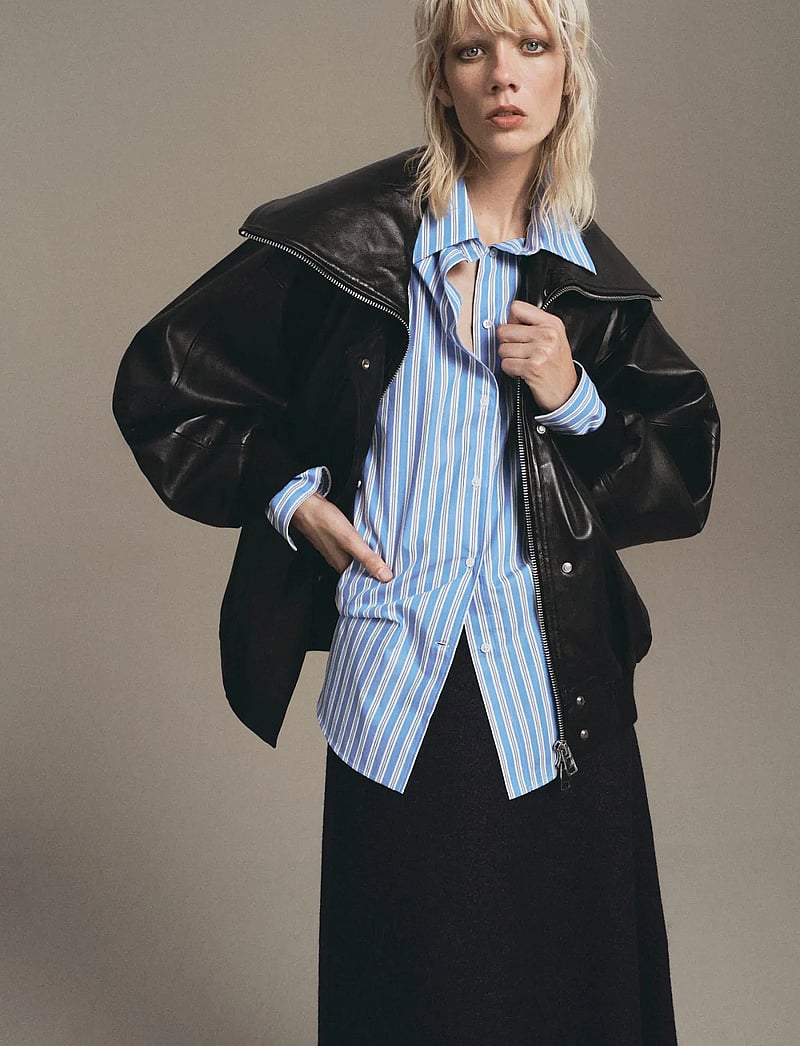 Mango - A-line wool skirt - midi-röcke - grey - 0