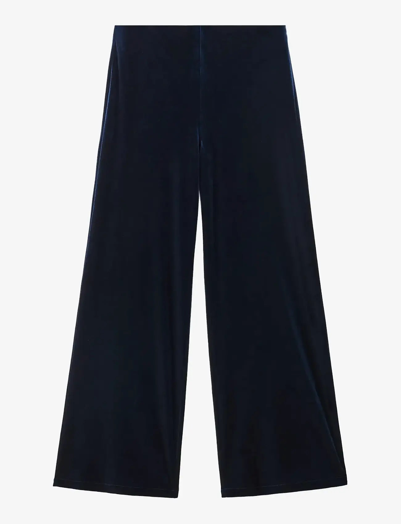 Mango - Velvet wide leg trousers - bukser med brede ben - navy - 1