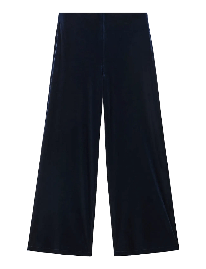 Mango - Velvet wide leg trousers - bukser med brede ben - navy - 1