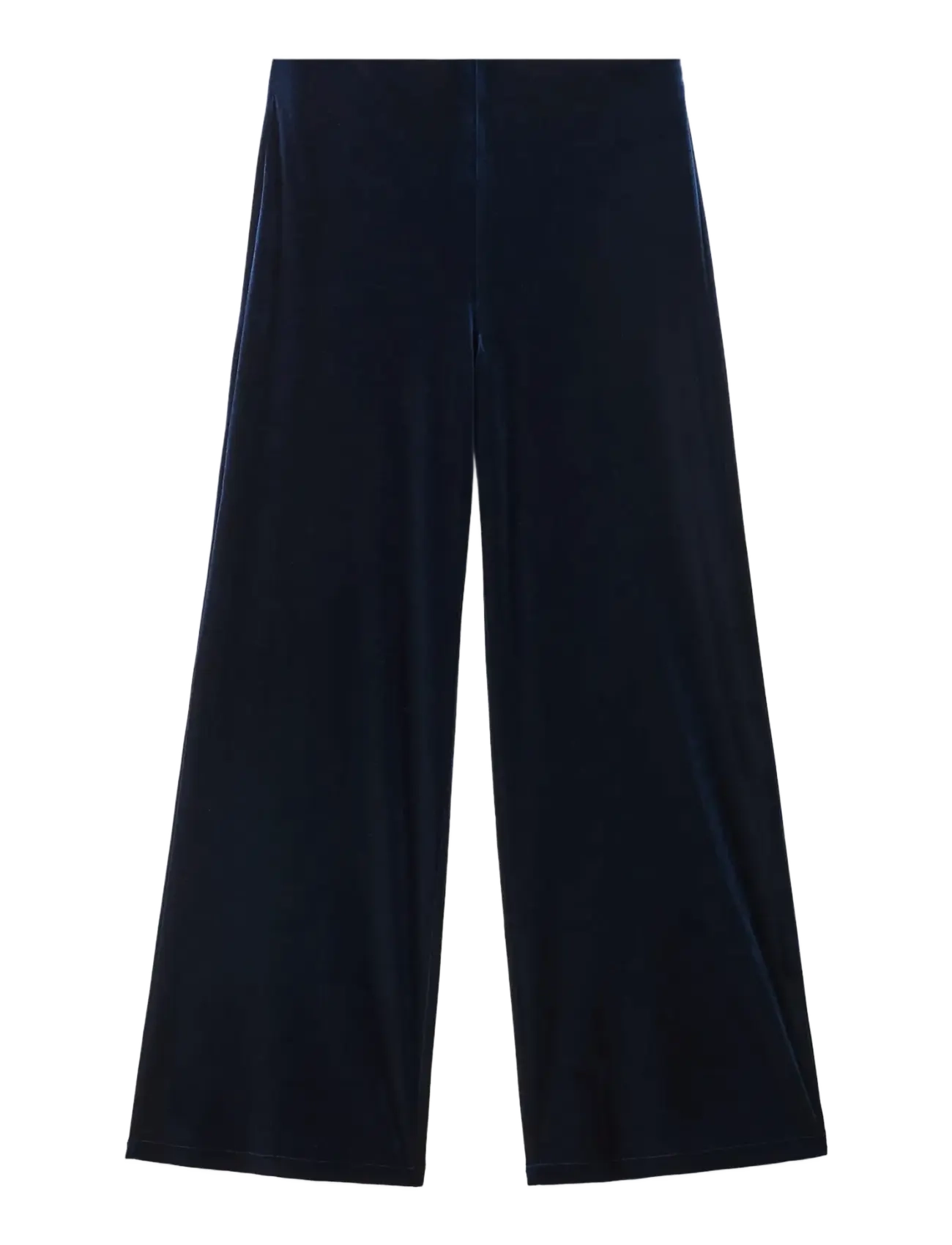 Mango Velvet wide leg trousers - Byxor - NAVY / navy