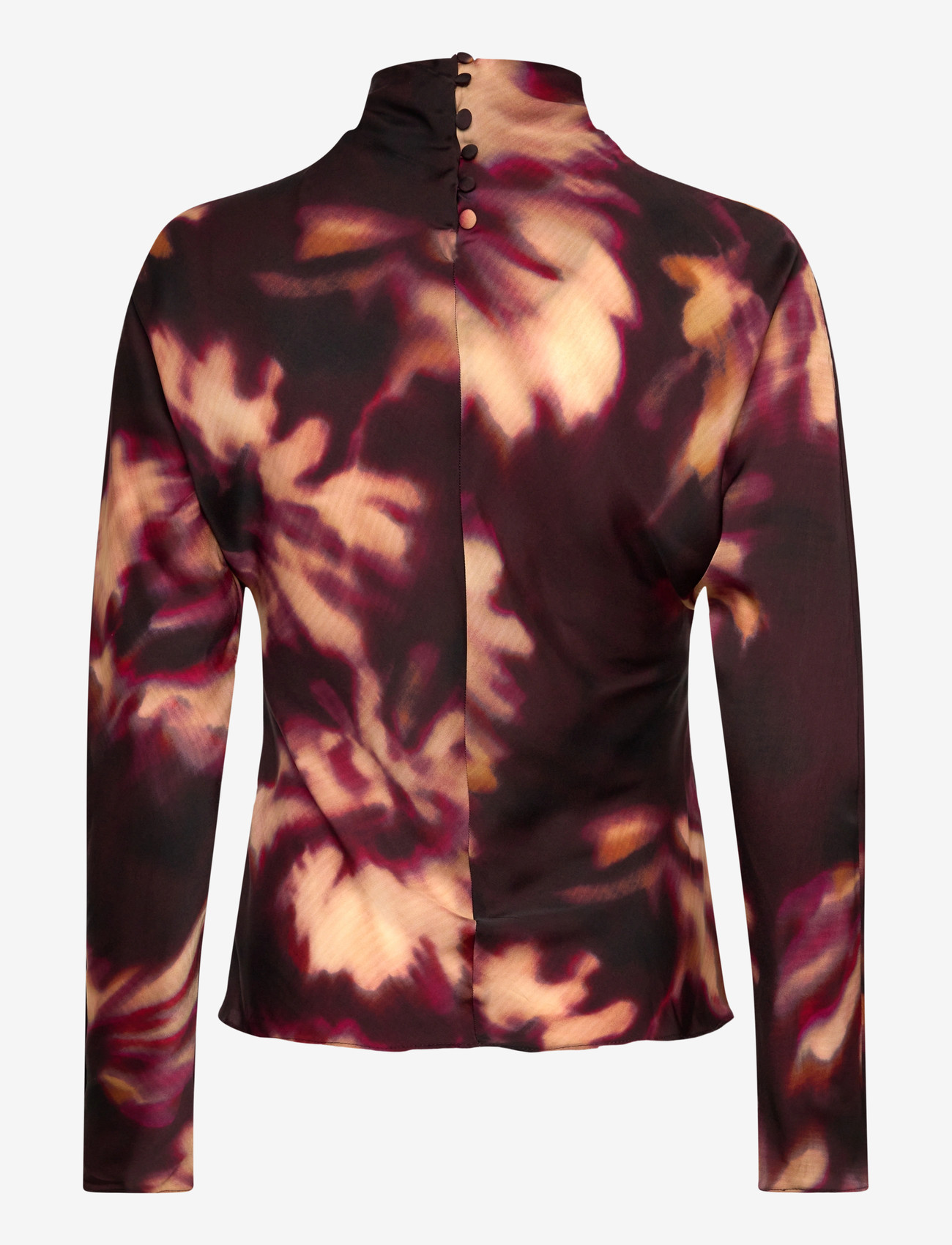 Mango - Tie-dye turtleneck blouse - langærmede skjorter - dark red - 2