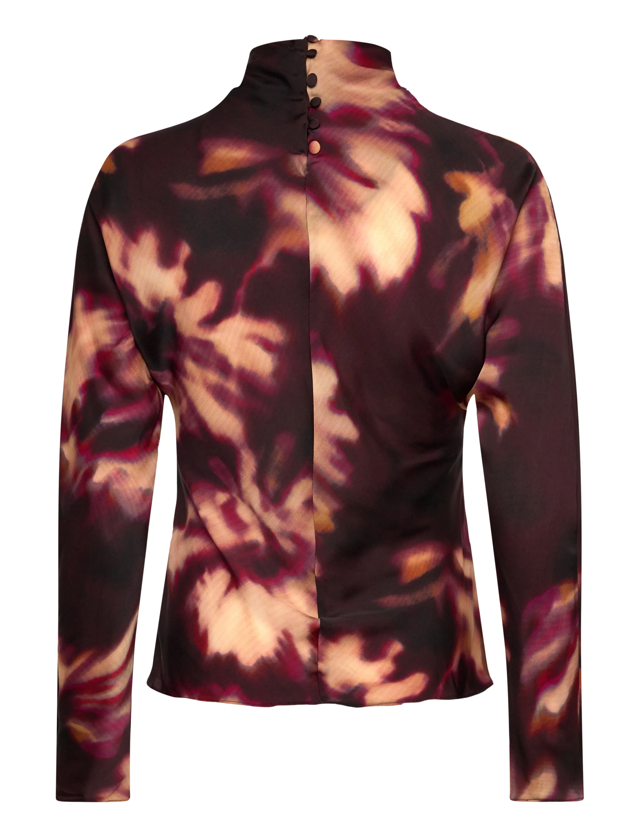 Mango - Tie-dye turtleneck blouse - långärmade skjortor - dark red - 2