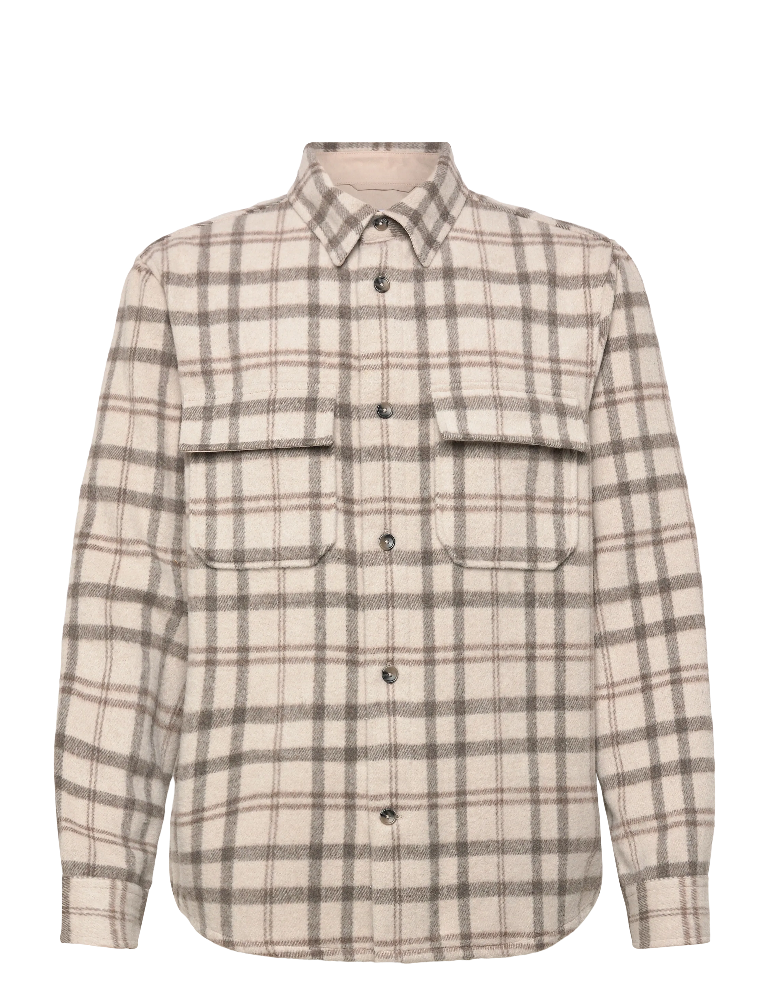 Mango Check flannel overshirt - Kleidung - LIGHT BEIGE / beige