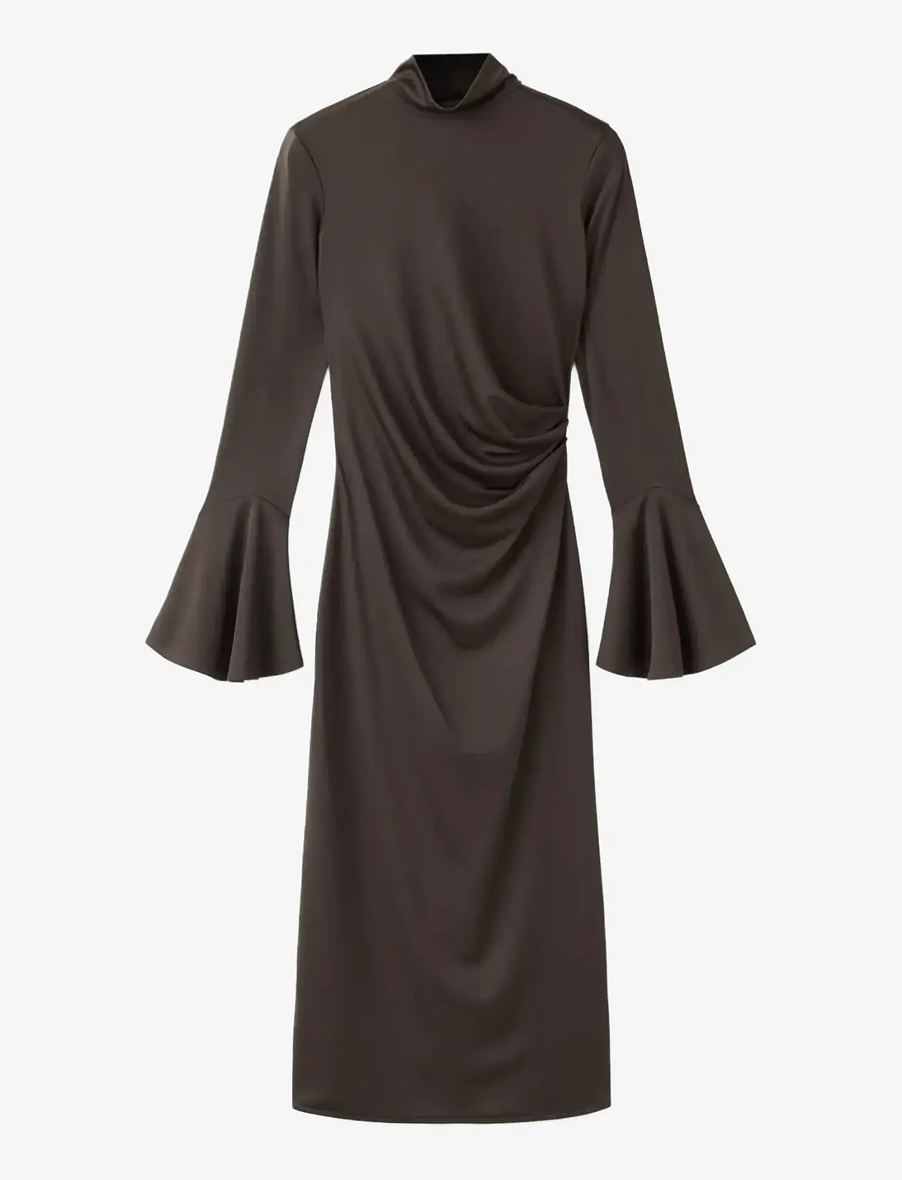 Mango - Fitted dress with bell sleeves - maxi kjoler - brown - 1