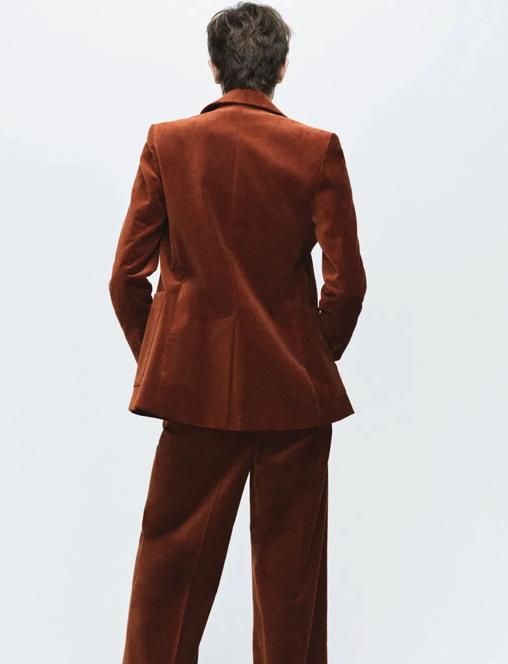 Mango - Velvet suit jacket with pockets - einreihige blazer - medium orange - 2