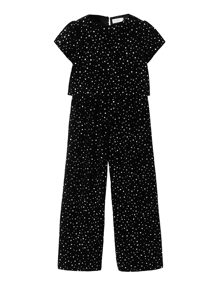 Mango - Sequins long jumpsuit - jumpsuits - black - 1