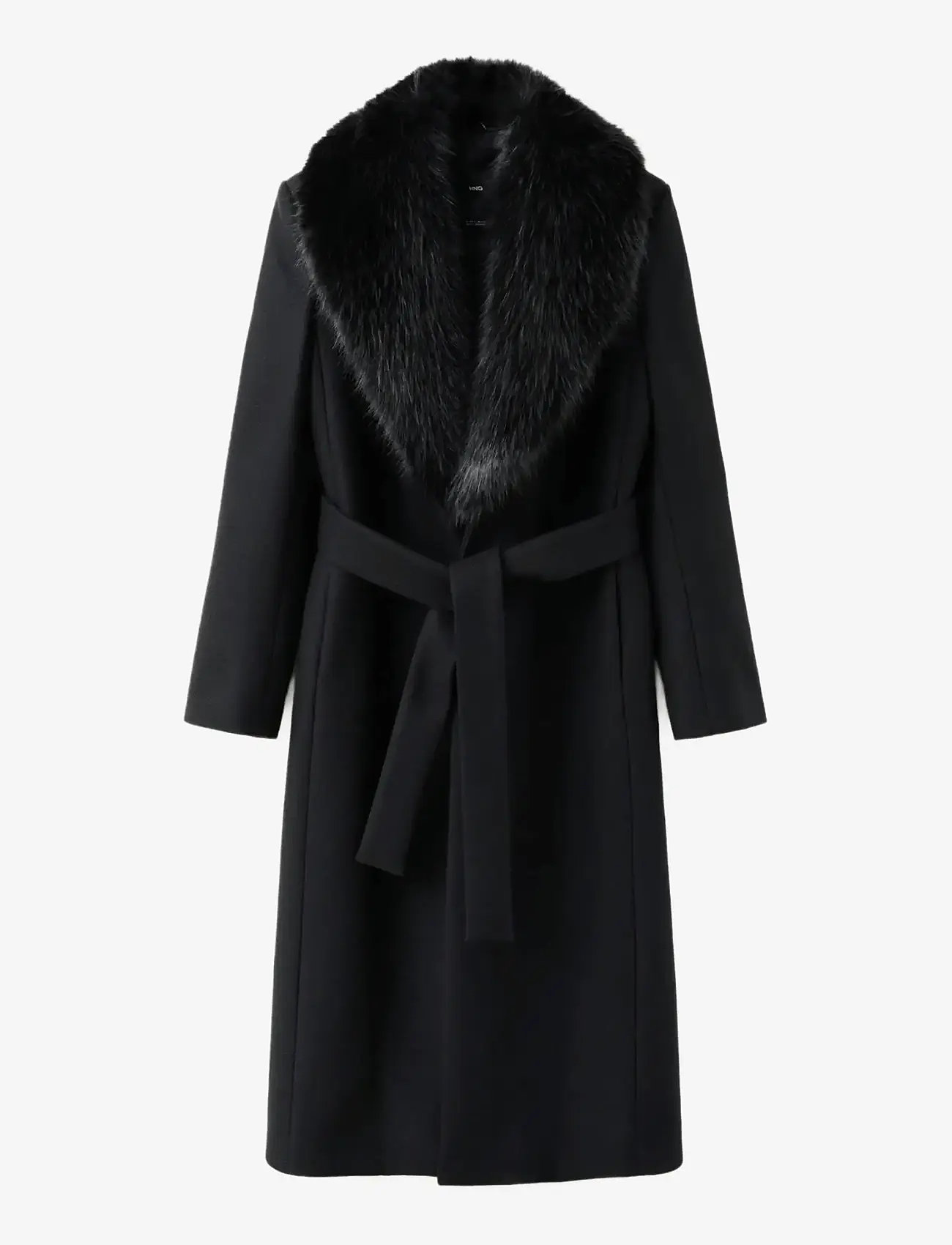 Mango - Manteco wool coat with fur collar - black - 1