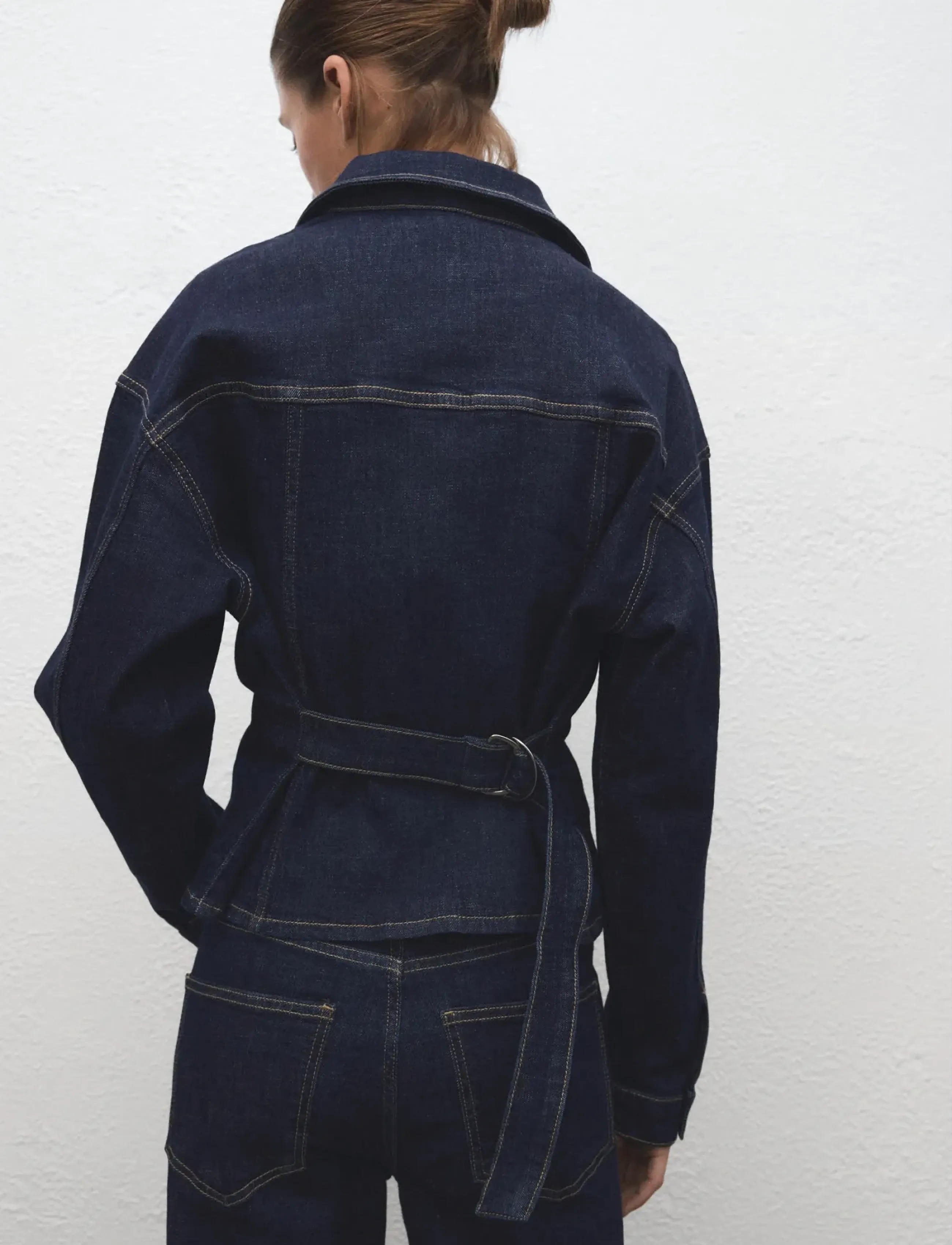 Mango - Fitted denim jacket with pockets - open blue - 2