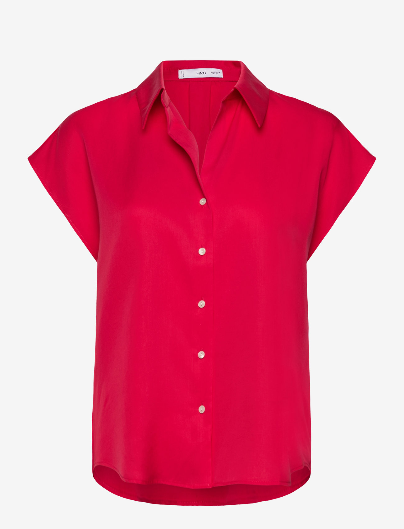 Mango - Lyocell sleeveless shirt - kortærmede skjorter - medium red - 1