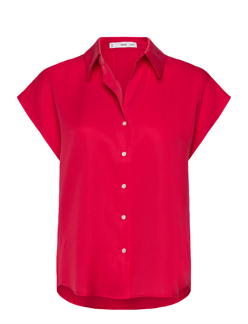 Mango - Lyocell sleeveless shirt - kortærmede skjorter - medium red - 1