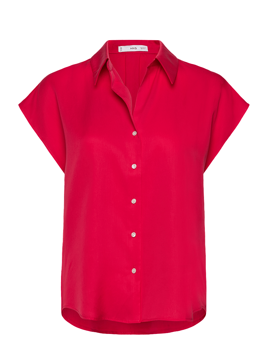 Mango - Lyocell sleeveless shirt - medium red - 1