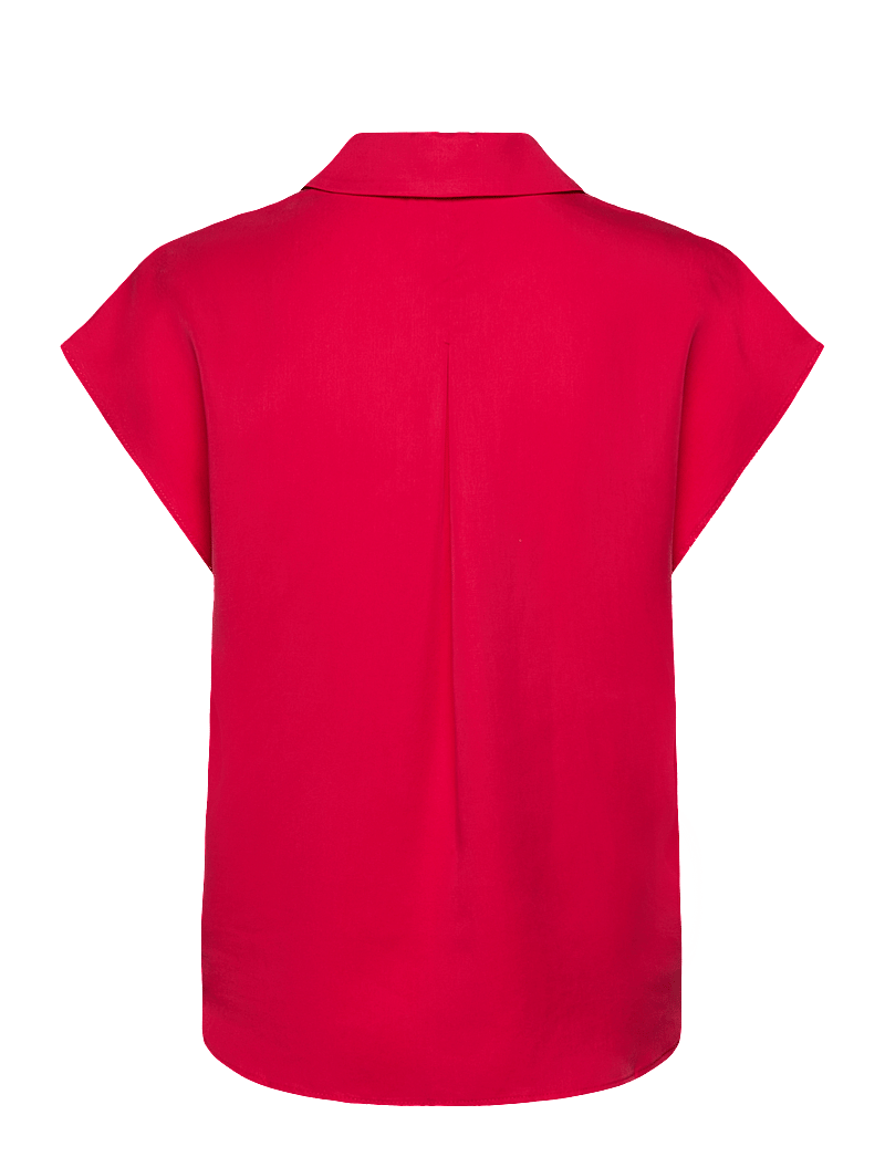Mango - Lyocell sleeveless shirt - kortærmede skjorter - medium red - 2
