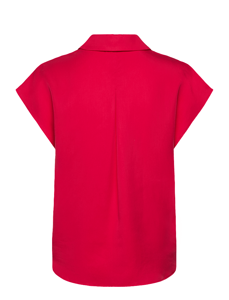 Mango - Lyocell sleeveless shirt - kurzärmlige hemden - medium red - 2