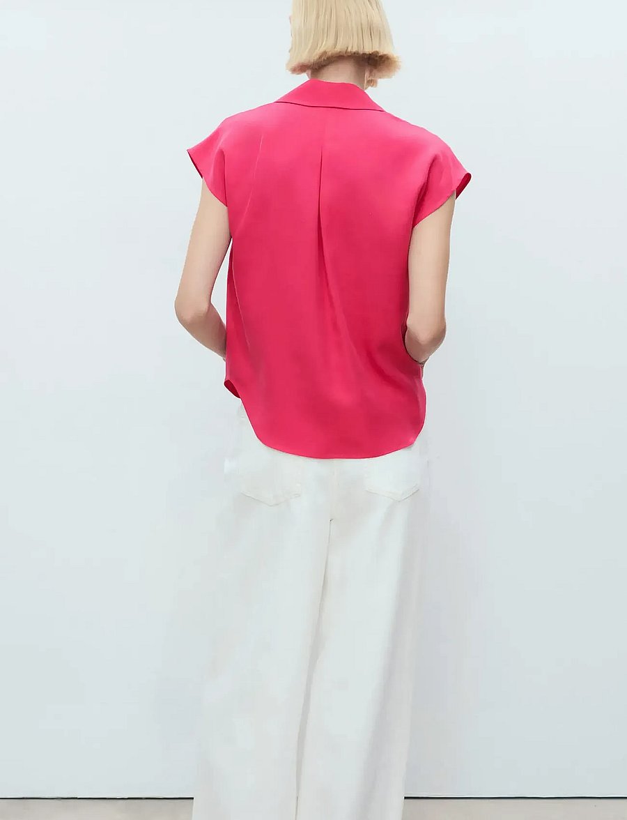 Mango - Lyocell sleeveless shirt - medium red - 3