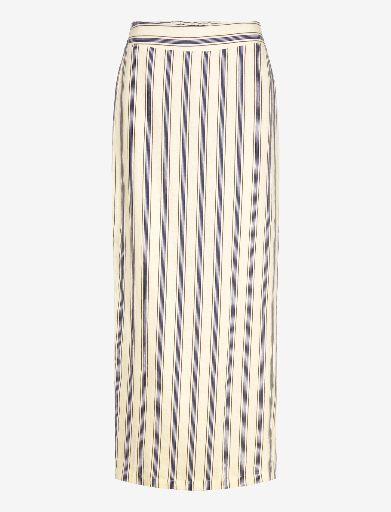 Mango - Striped linen skirt - maxi skirts - light beige - 0