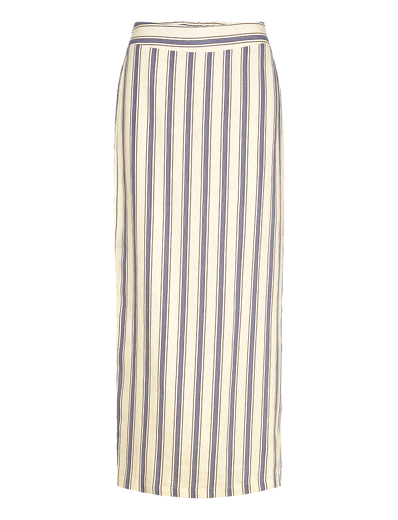 Mango - Striped linen skirt - maxi röcke - light beige - 1