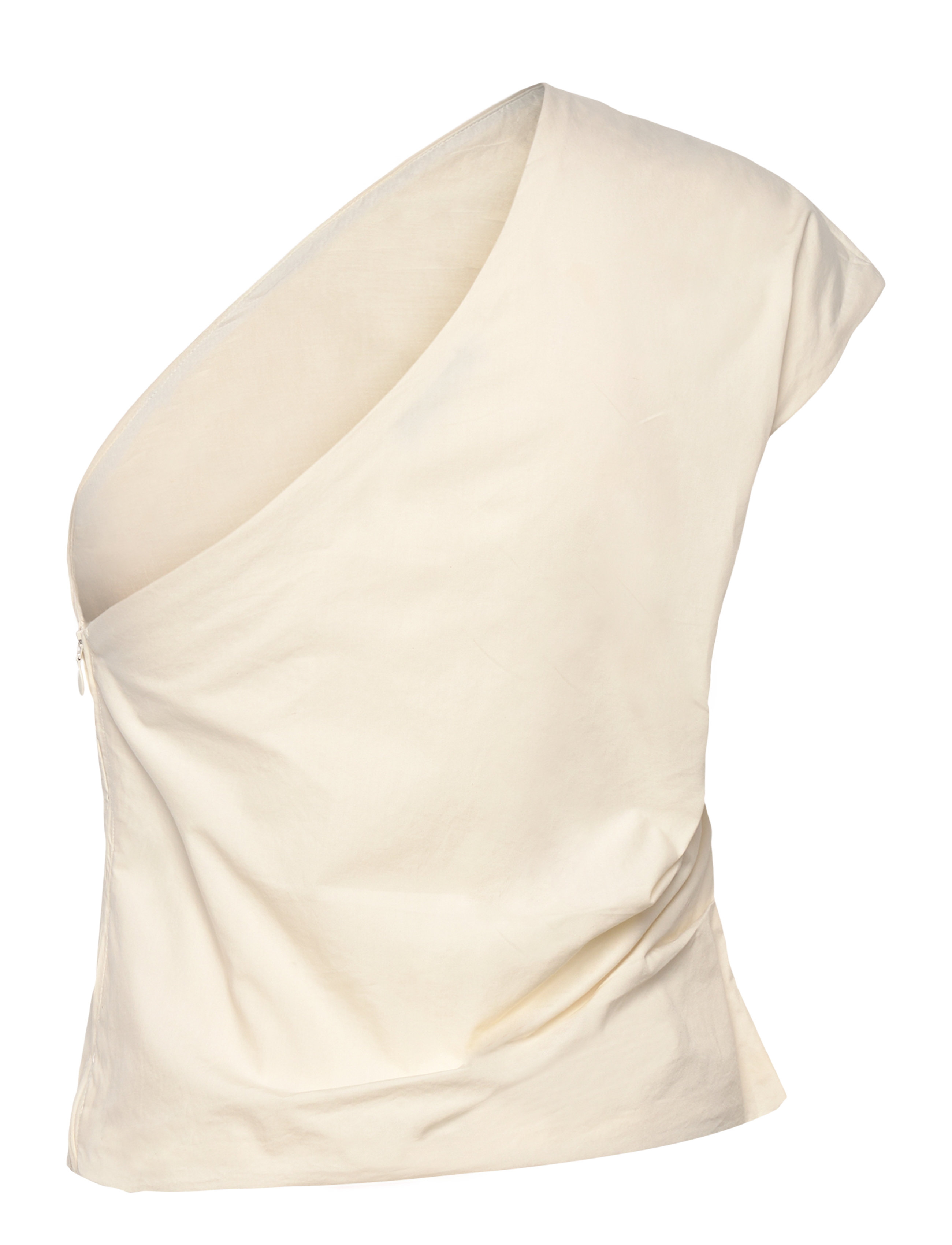 Mango - Asymmetrical flower-embroidered top - natural white - 2