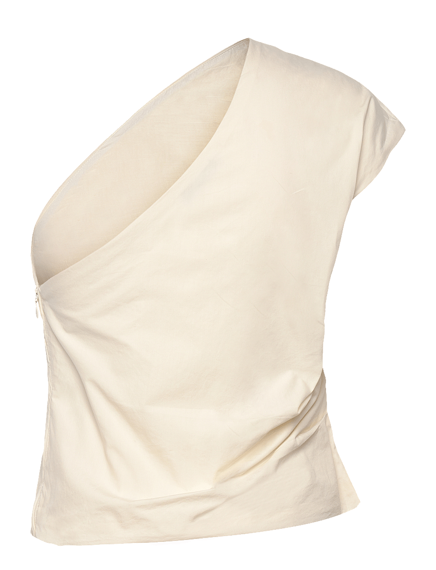 Mango - Asymmetrical flower-embroidered top - kurzärmelige blusen - natural white - 2