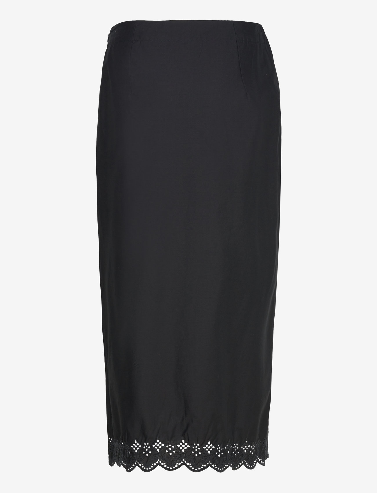 Mango - Embroidered cotton skirt - midi nederdele - black - 2