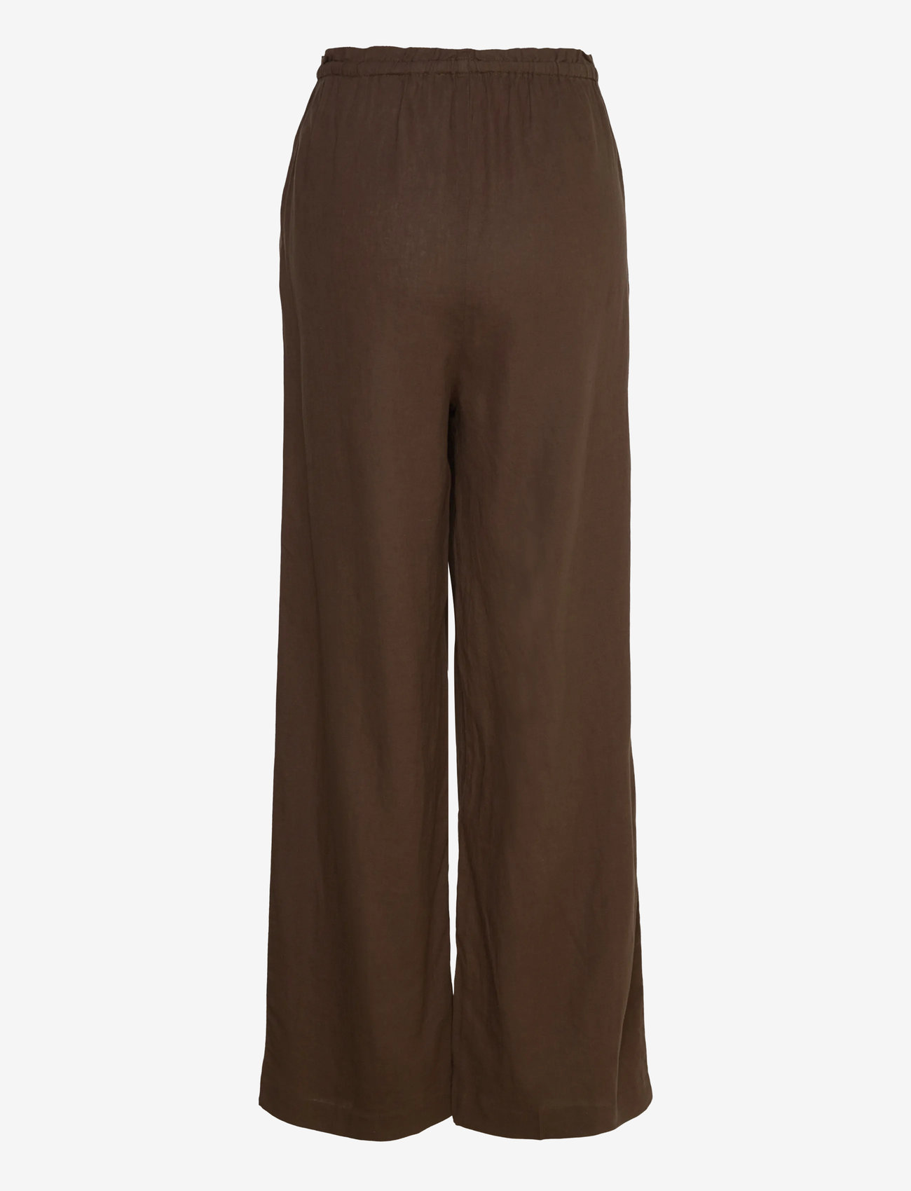 Mango - Linen-blend elastic waist trousers - hørbukser - medium brown - 2