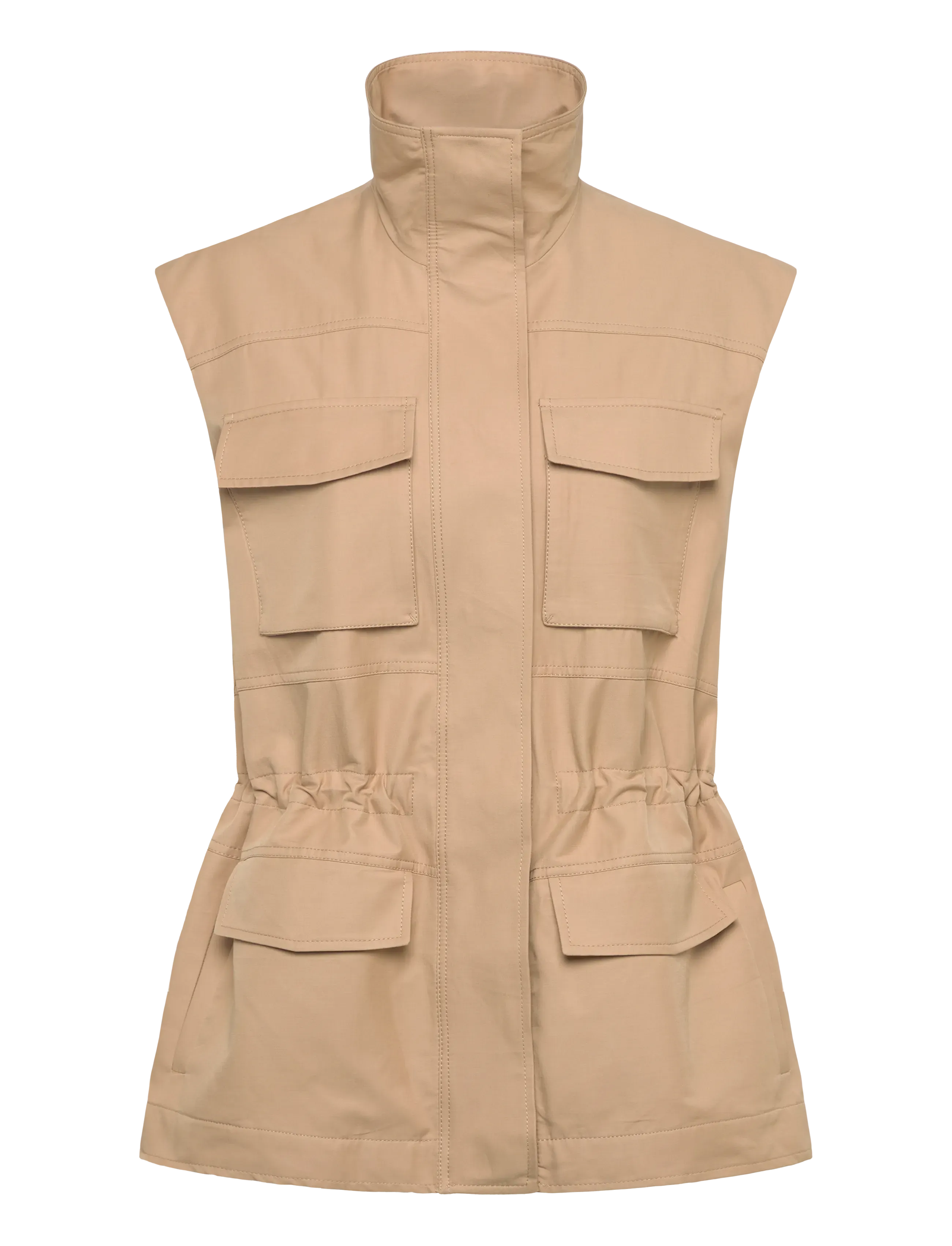 Mango Oversized Waistcoat With Cargo Pockets, M/L, Jackets, Beige - Light-summer Jacket, Frauen