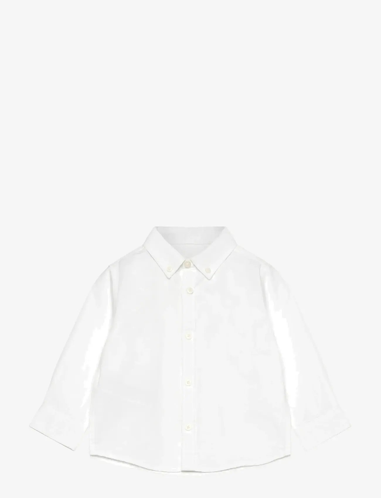 Mango - Oxford cotton shirt - långärmade skjortor - white - 0