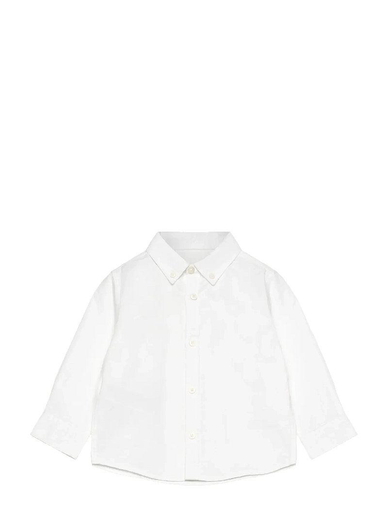 Mango - Oxford cotton shirt - långärmade skjortor - white - 0
