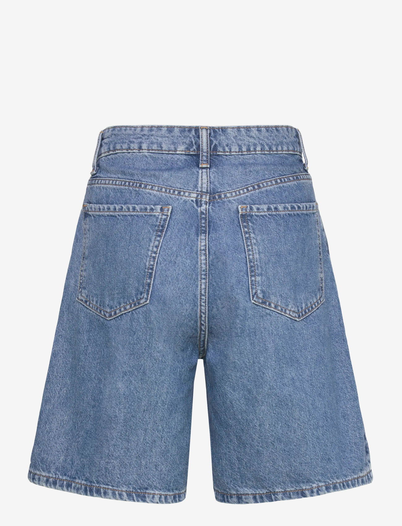 Mango - High-waist straight-fit denim shorts - jorts - open blue - 2