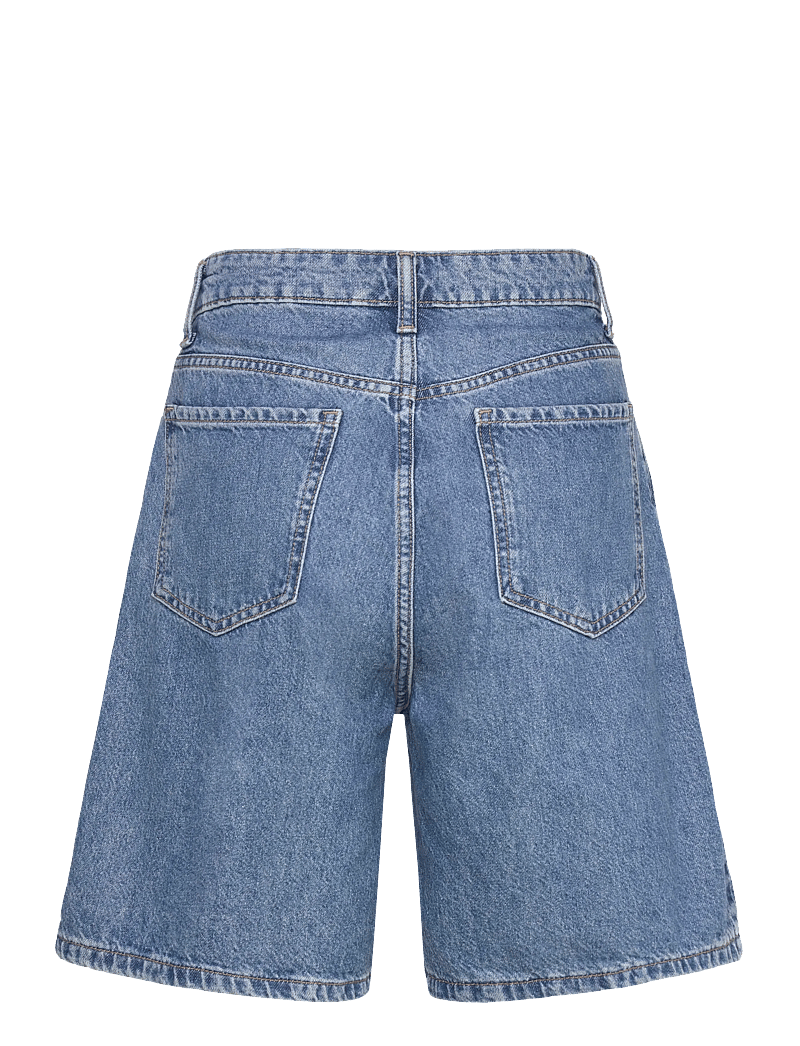 Mango - High-waist straight-fit denim shorts - jorts - open blue - 2