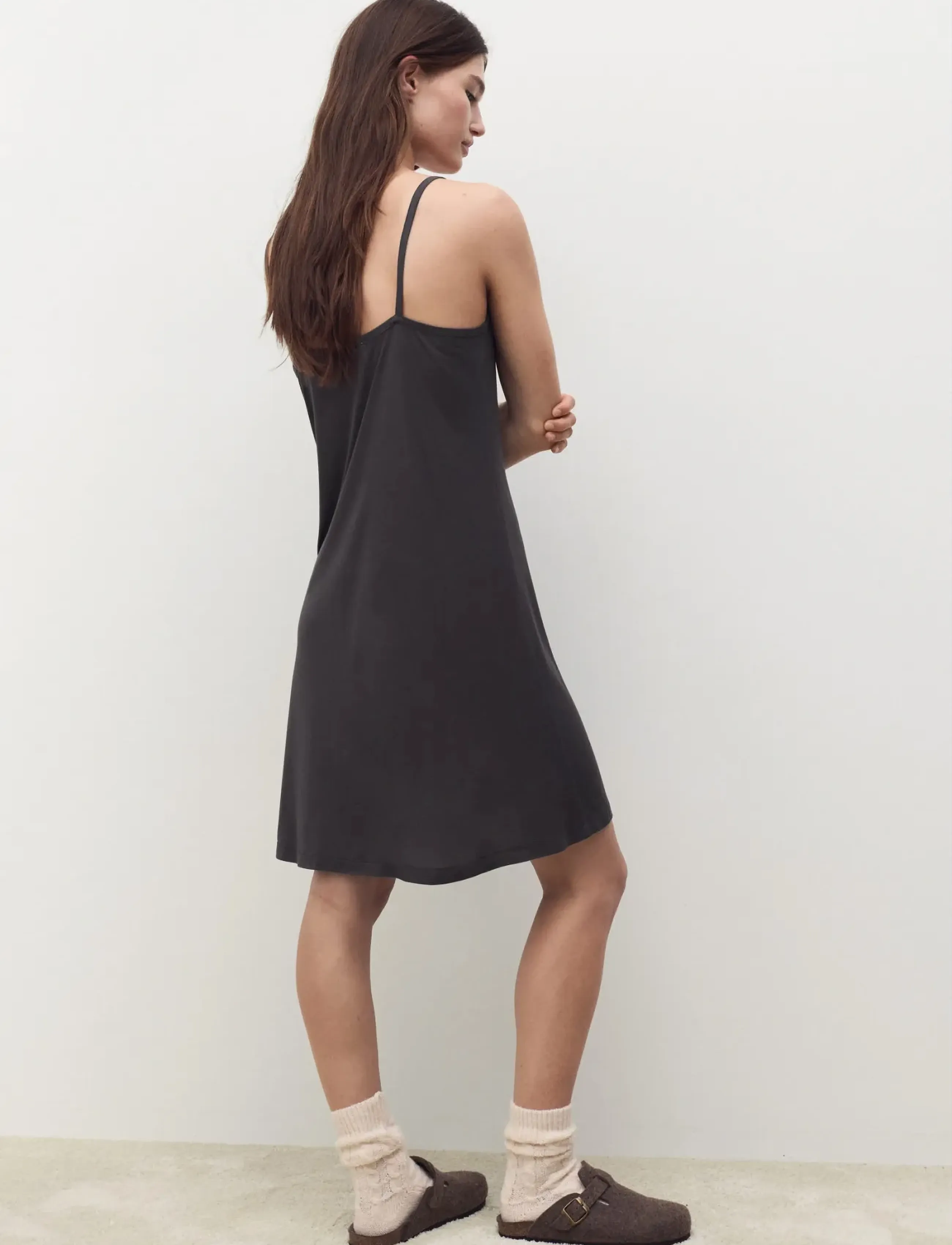 Mango - Micro-modal nightgown with straps - madalaimad hinnad - charcoal - 2