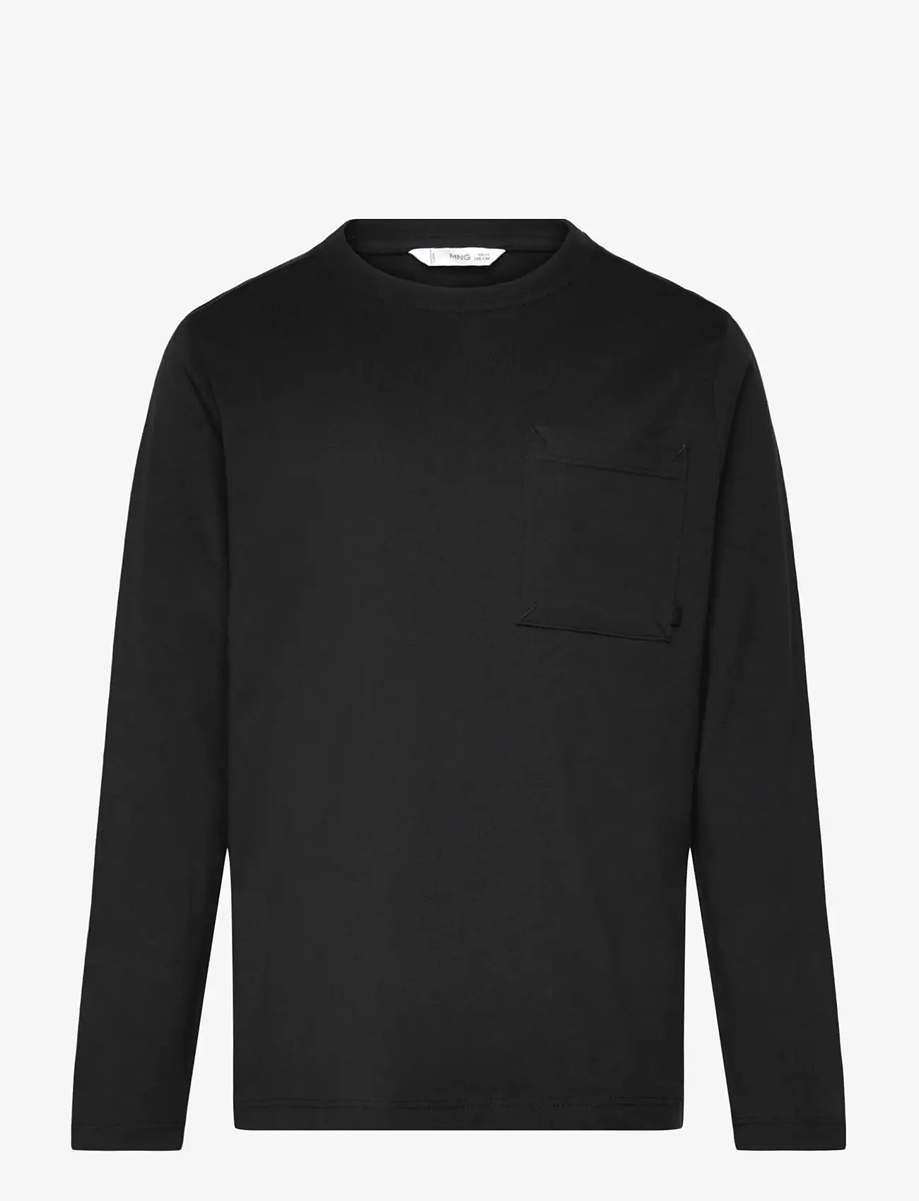 Mango - Long-sleeved t-shirt with pocket - long-sleeved t-shirts - black - 0