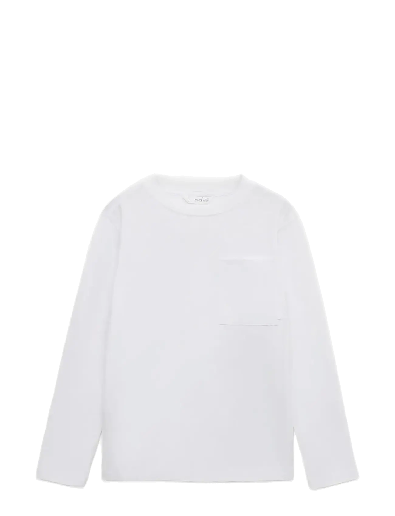 MANGO Langärmelig T-Shirt With Pocket Weiß - 7-8 - Kinder