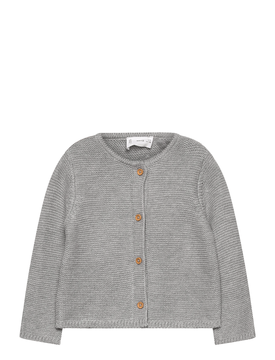 Mango - Knitted button cardigan - koftor - medium grey - 0