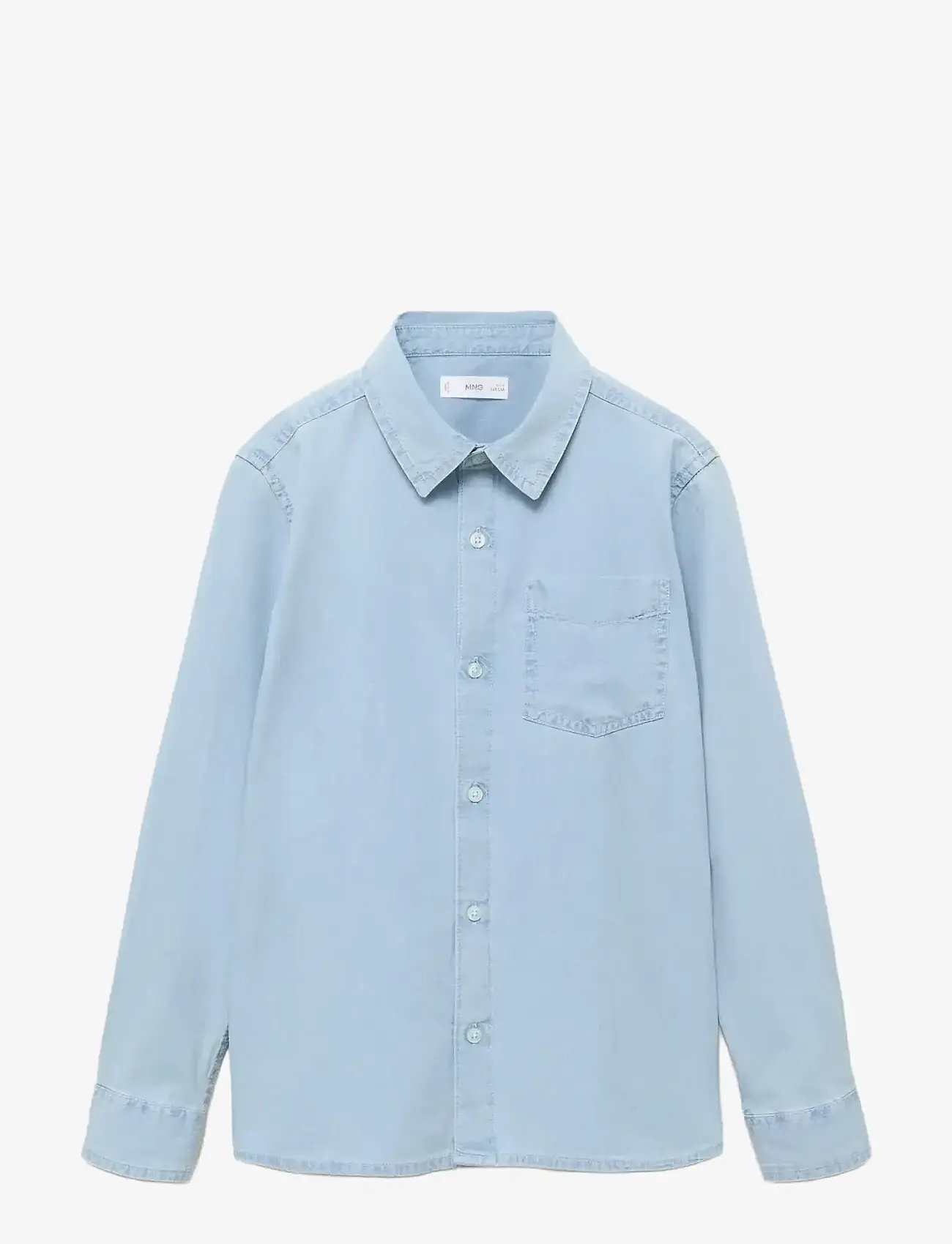 Mango - Cotton denim shirt - langærmede skjorter - open blue - 1