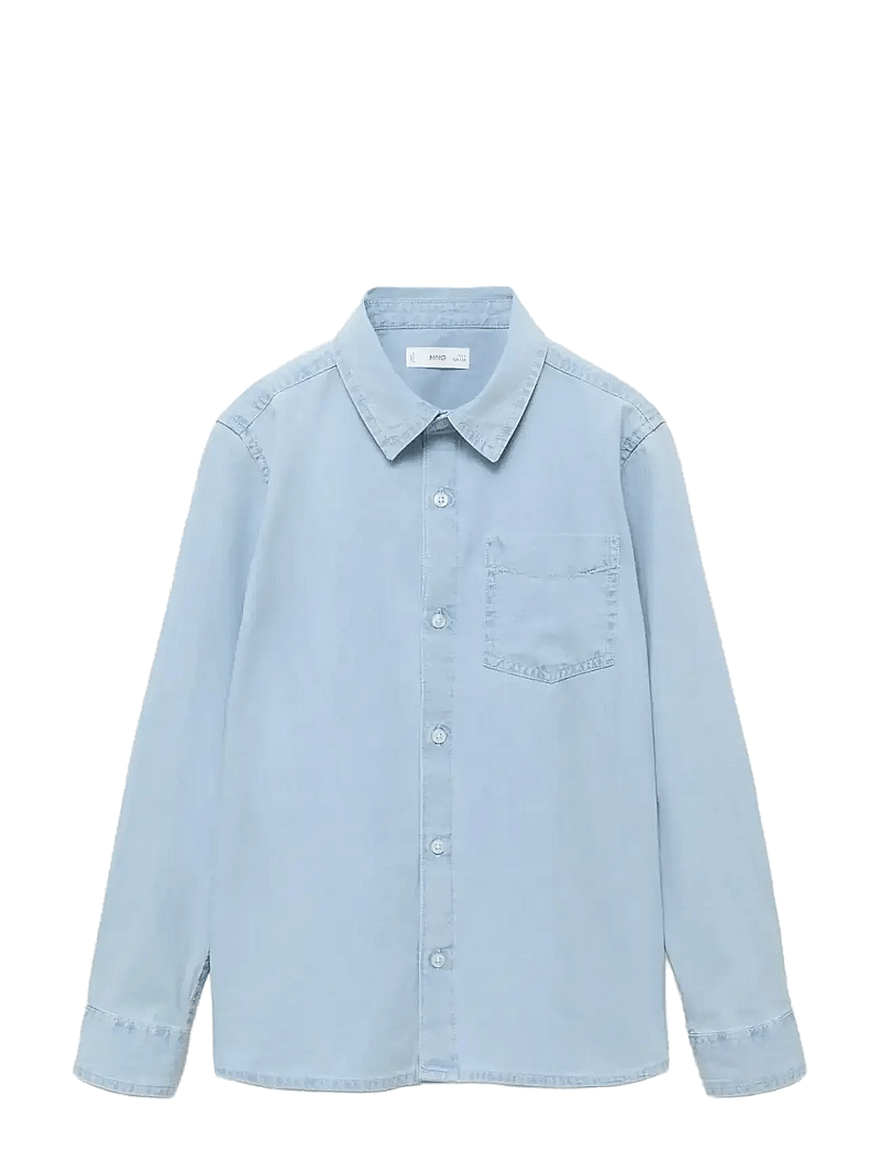 Mango - Cotton denim shirt - langärmlige hemden - open blue - 1