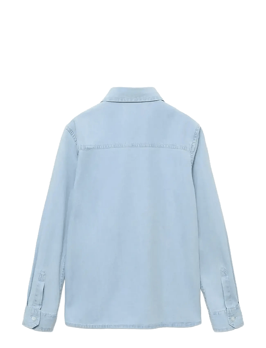 Mango - Cotton denim shirt - langærmede skjorter - open blue - 2