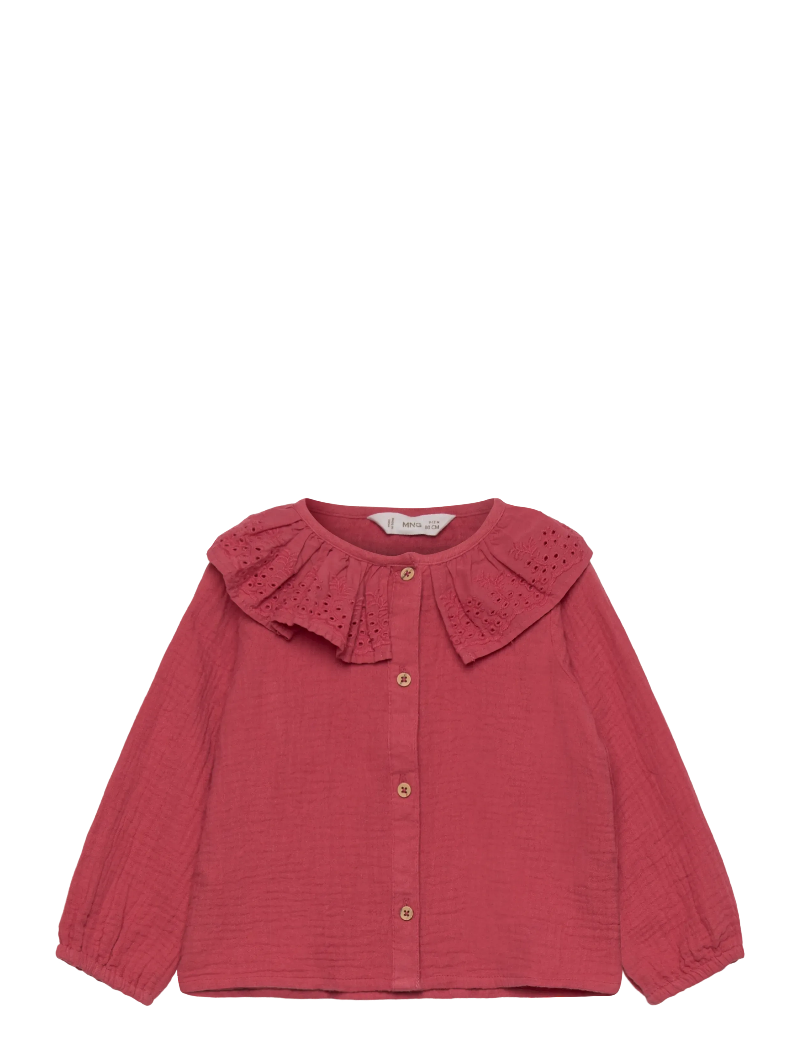 Mango Bambula embroidered blouse - Baby 44-92 - DARK RED / red